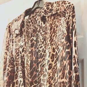 JM Collection Animal Print Blouse
